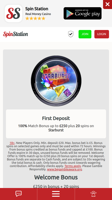 Promotions mobiles de Spin Station Casino