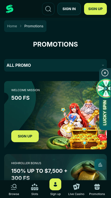 Spinaconda Casino Mobile Promotions