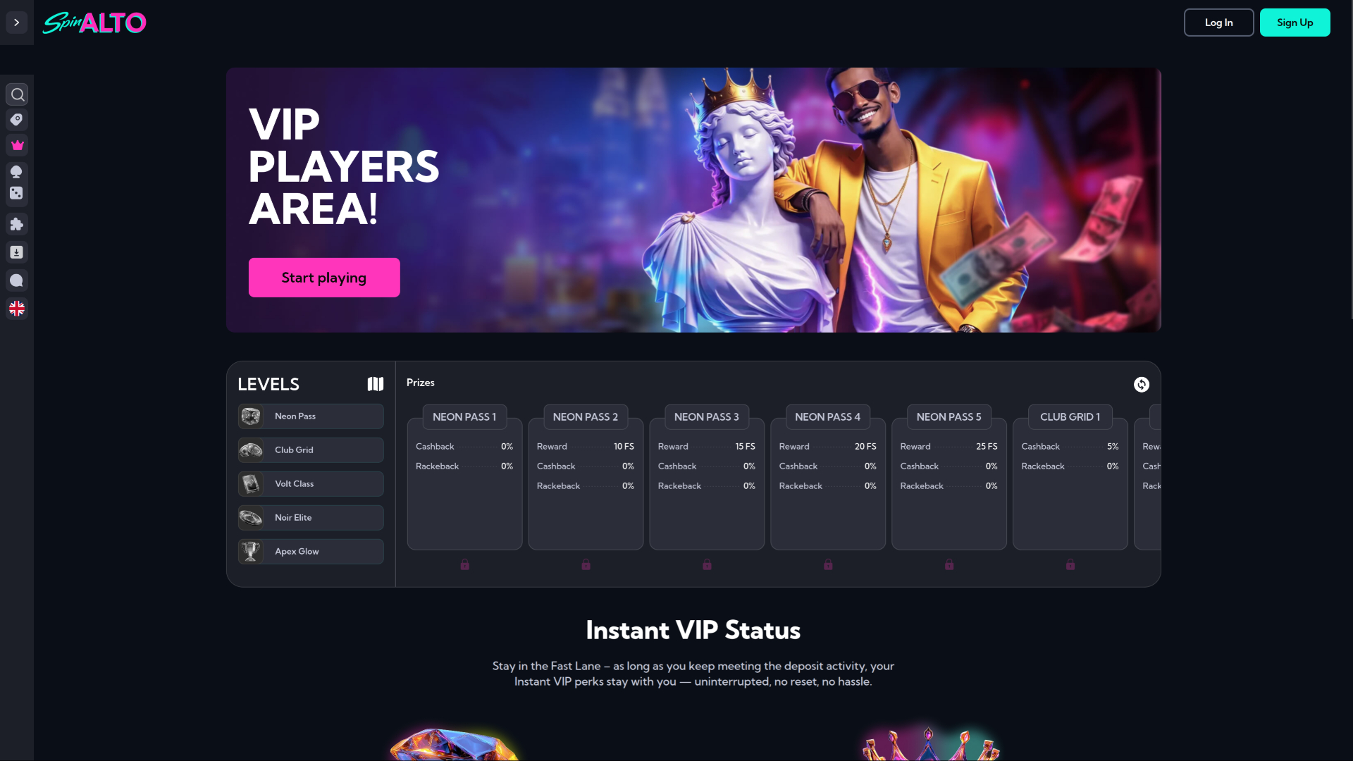 Casino Spinalto VIP sur ordinateur