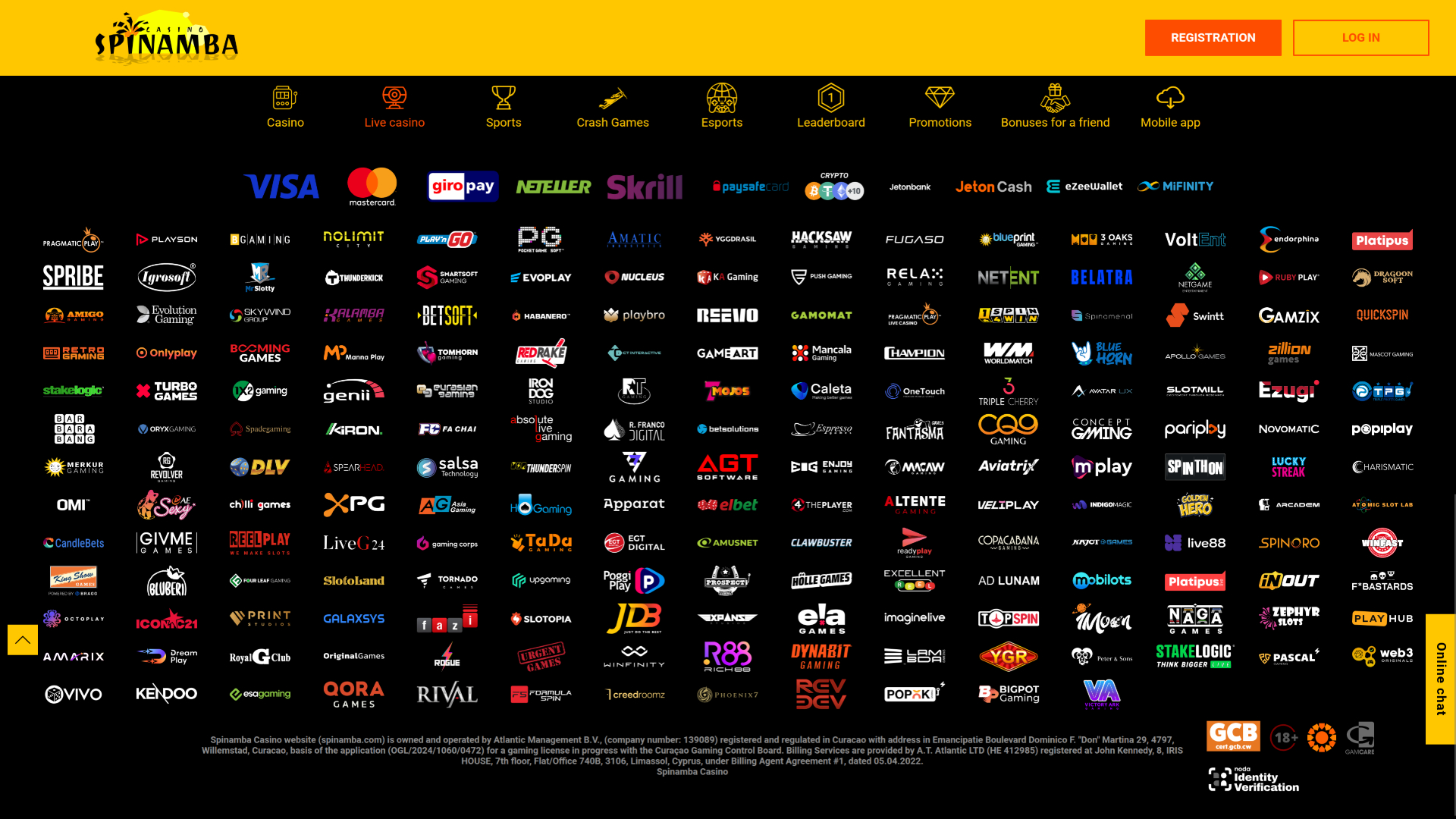 Développeurs de jeux de bureau de Spinamba Casino