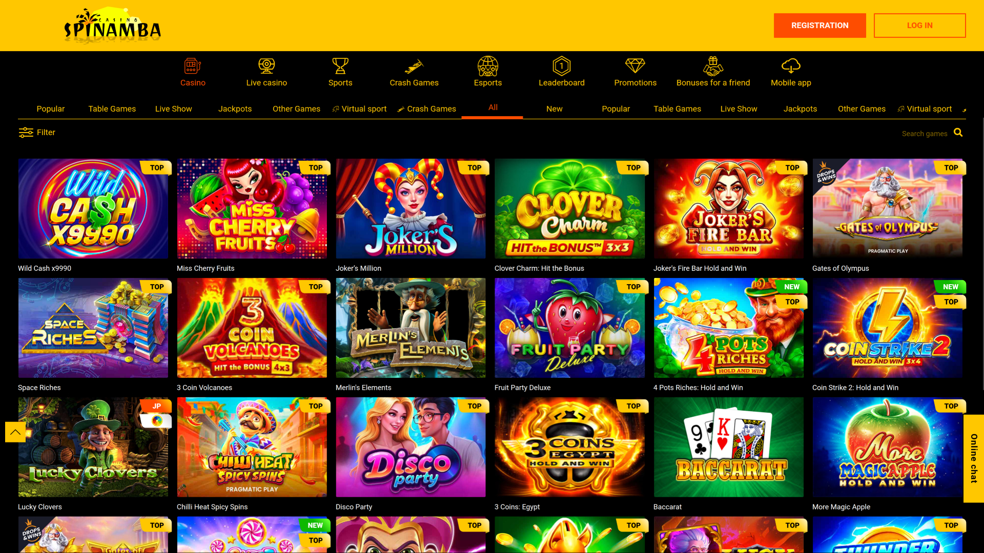 Jeux de bureau de Spinamba Casino