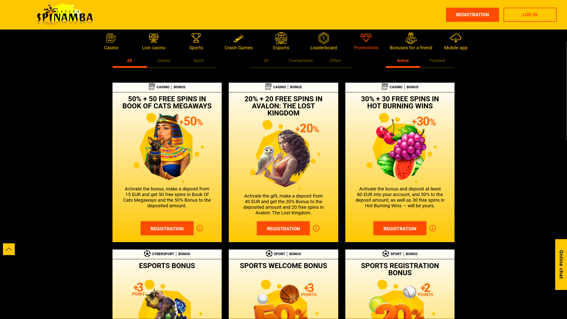 Promotions de bureau de Spinamba Casino