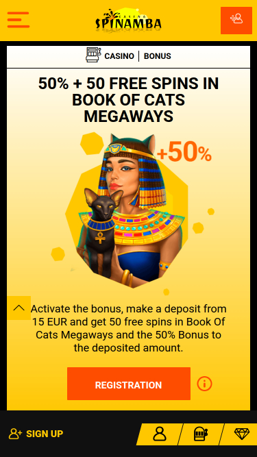 Promotions mobiles de Spinamba Casino