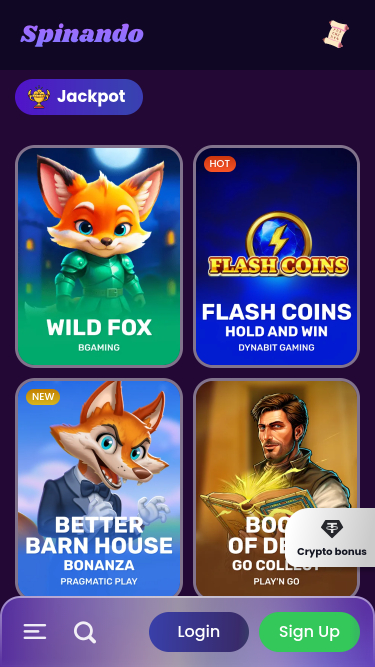 Spinando Casino Mobile Jackpot