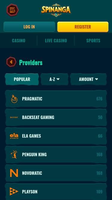 Разработчики мобильных игр для казино Spinanga