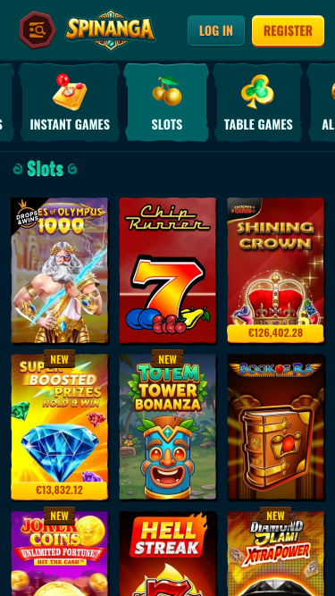 Мобильные игры казино Spinanga