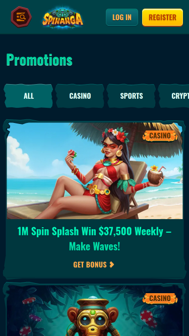 Promotions mobiles de Spinanga Casino