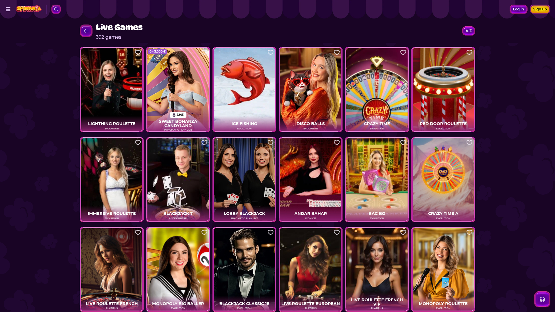 Живой дилер на ПК в Spinania Casino