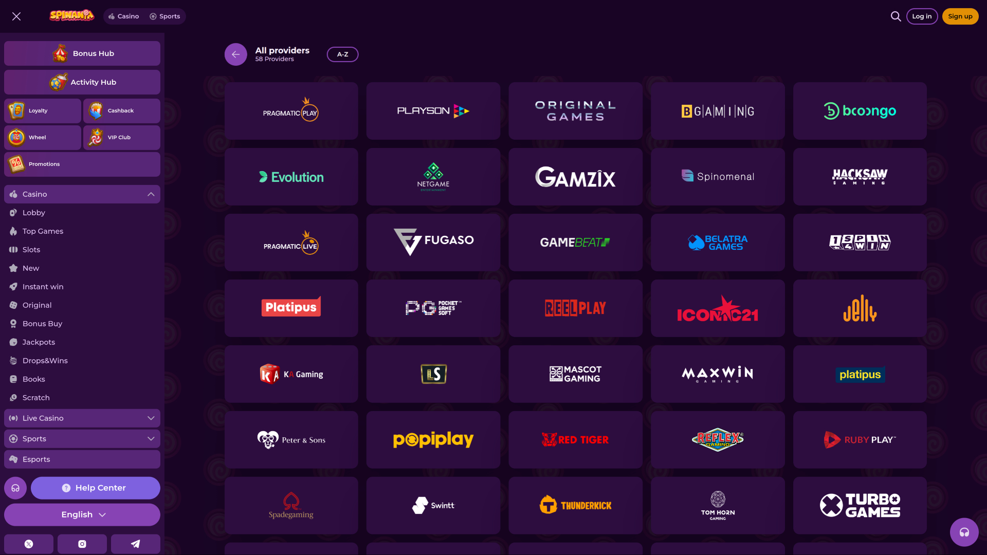 Spinania Casino Spieleentwickler