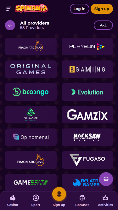 Spinania Casino-Spielentwickler