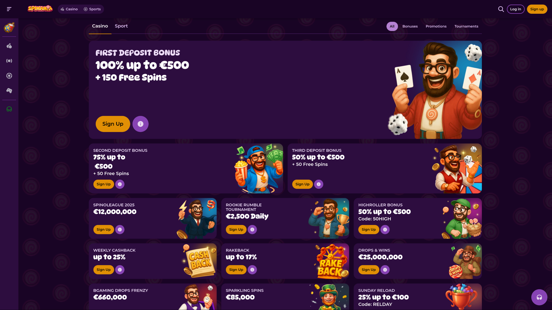 Spinania Casino-Aktionen