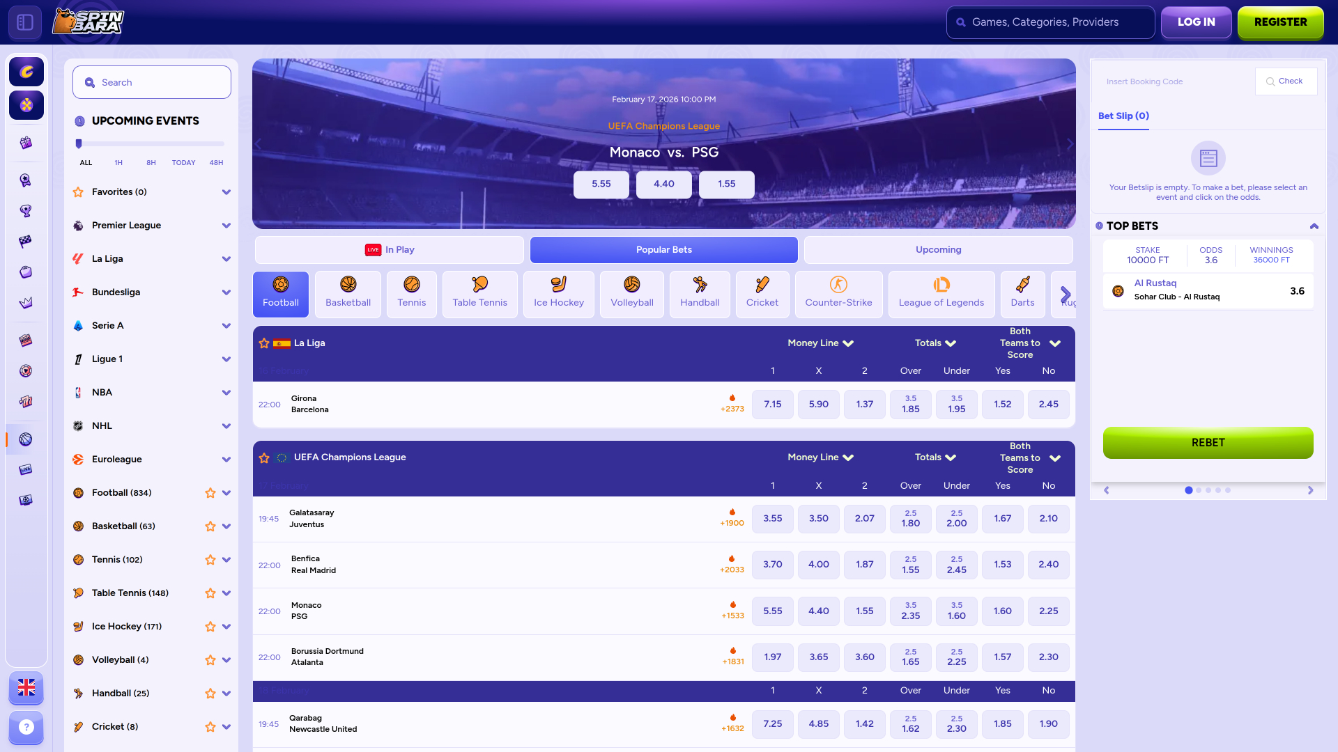 Spinbara Casino Jeux de bureau