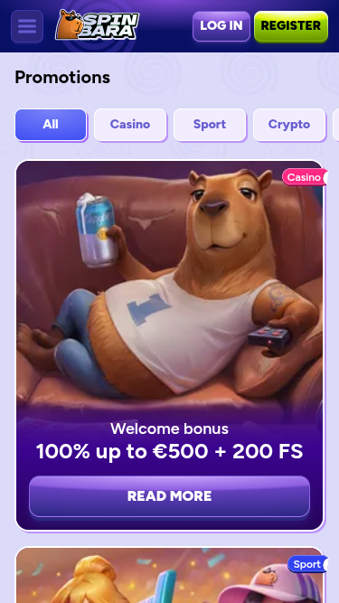 Promociones móviles del casino Spinbara