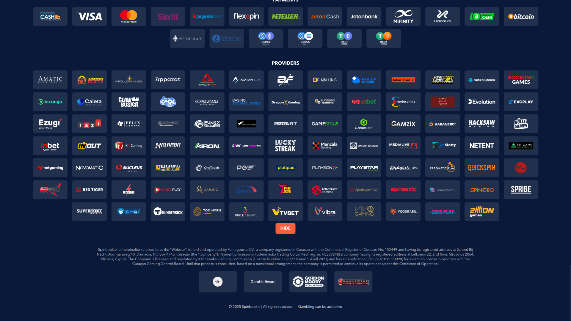 Desarrolladores de juegos de escritorio de Spinbookie Casino