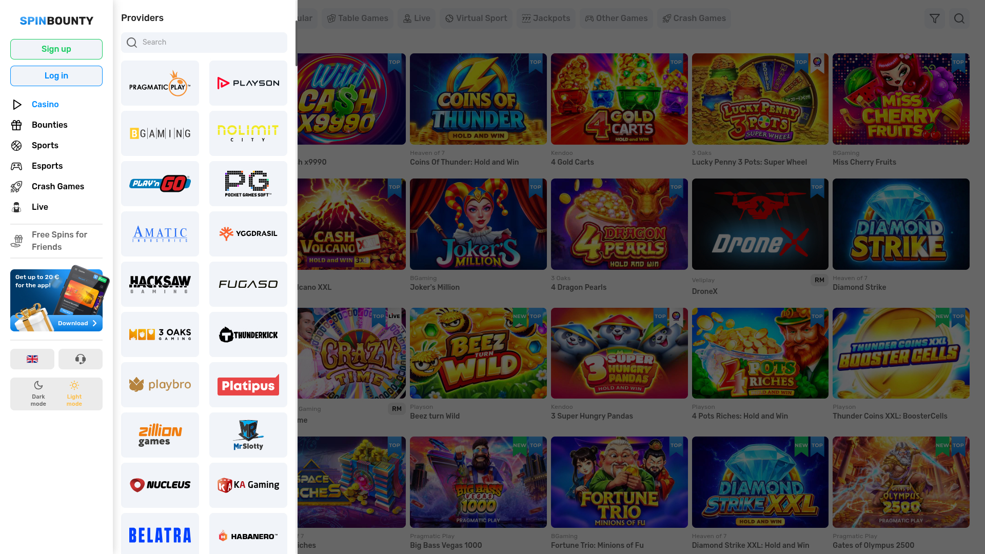 Développeurs du jeu de casino SpinBounty pour ordinateur