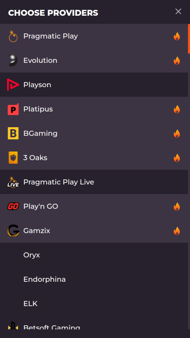 Spinch Casino mobile Spielentwickler