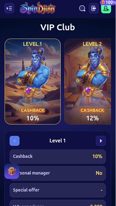 SpinDjinn Casino Mobile VIP