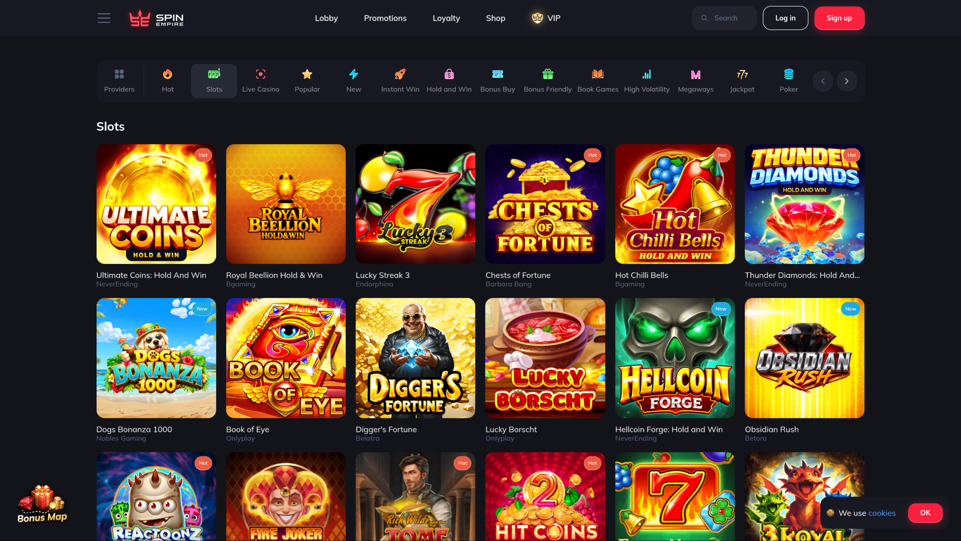 Juegos de escritorio de casino SpinEmpire