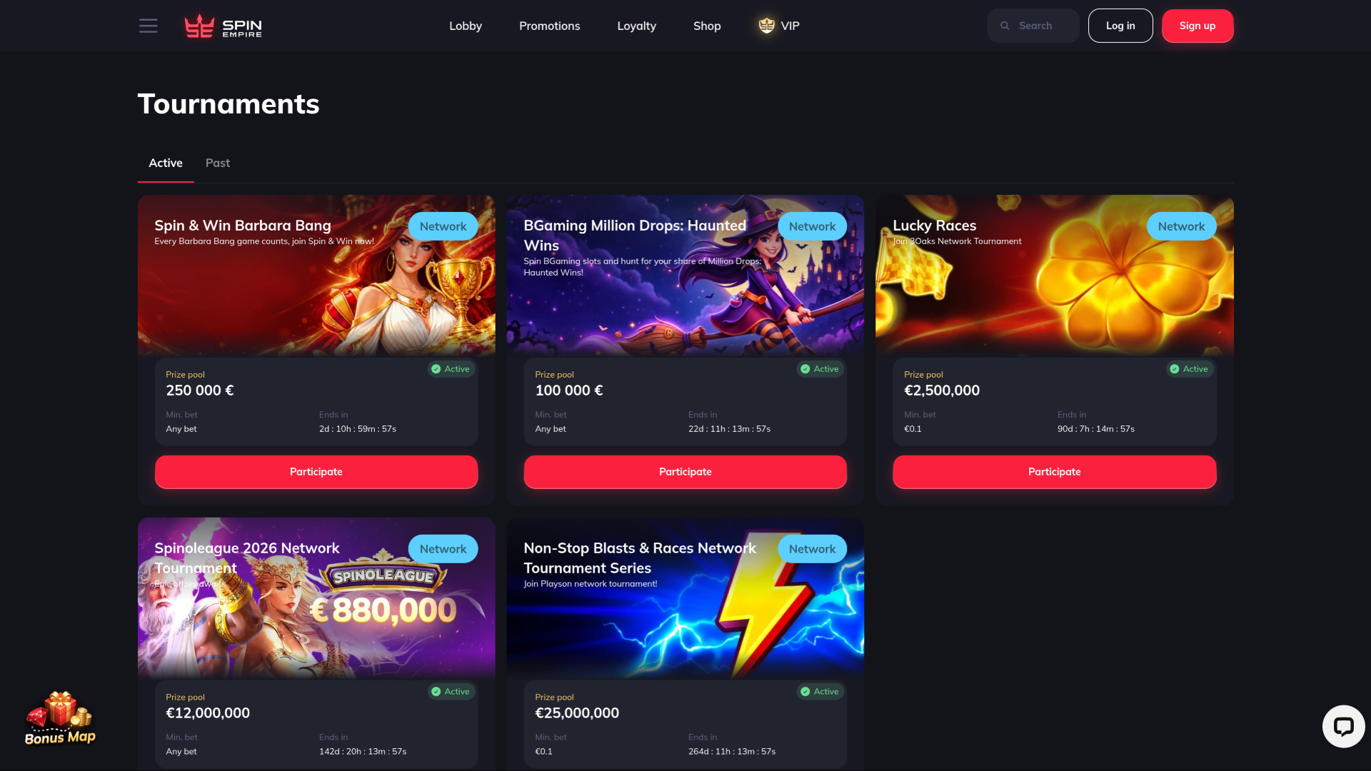 Torneos de escritorio de SpinEmpire Casino
