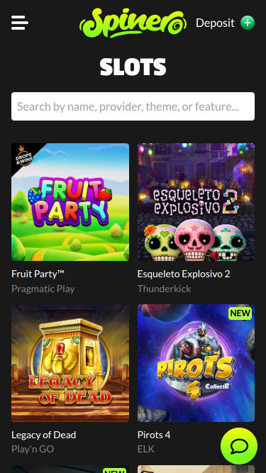 Spinero Casino mobile Spiele