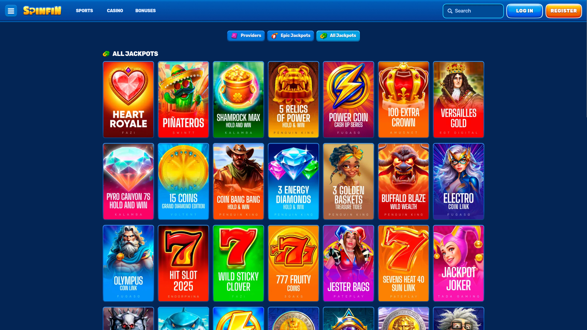 Spinfin Casino Desktop Jackpot