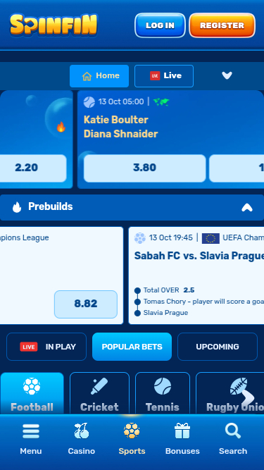 Spinfin Casino Mobile Sports Betting