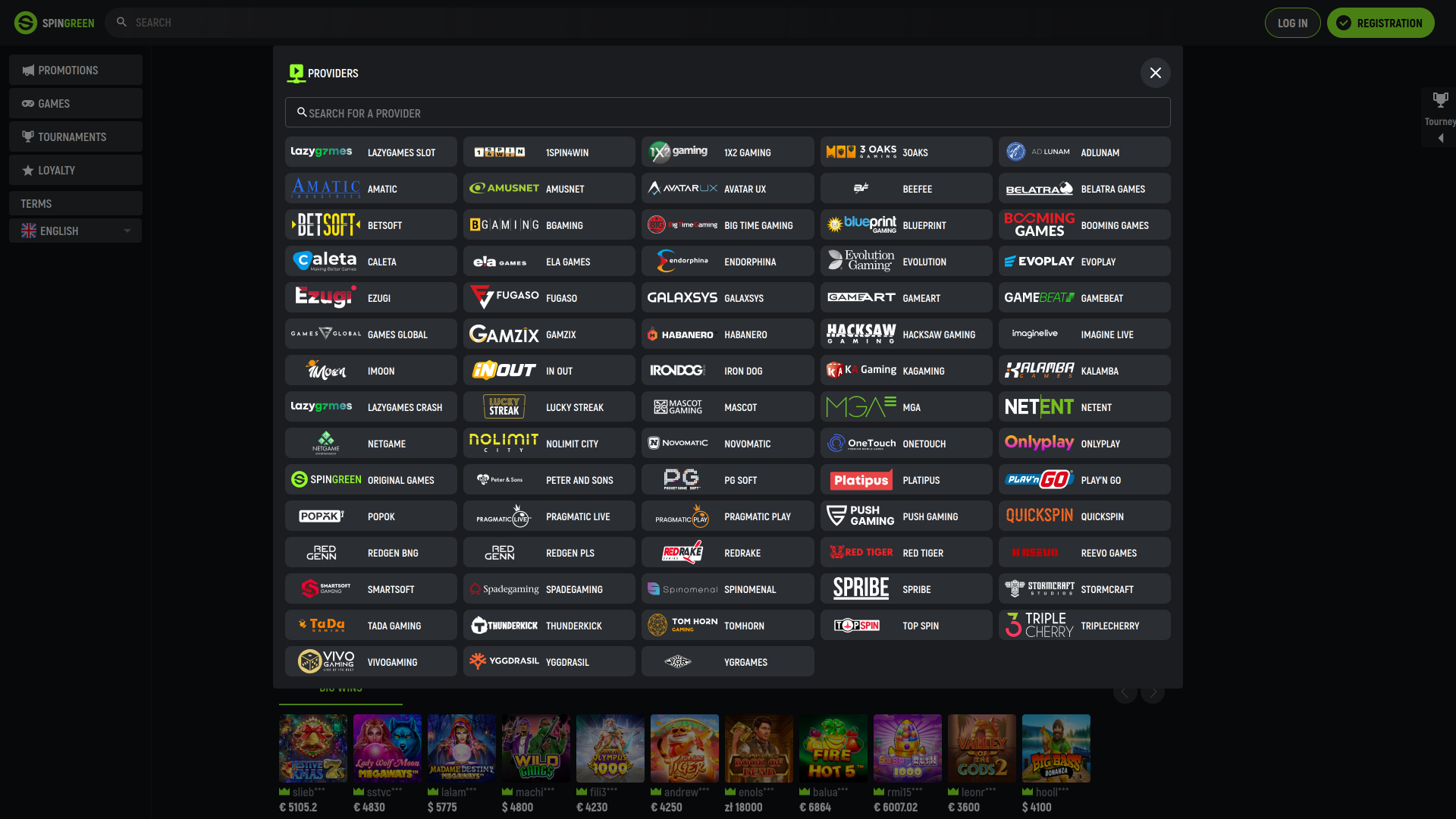 Spingreen Casino Desktop Game Developers