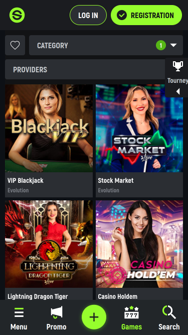 Spingreen Casino Mobile Live Dealer