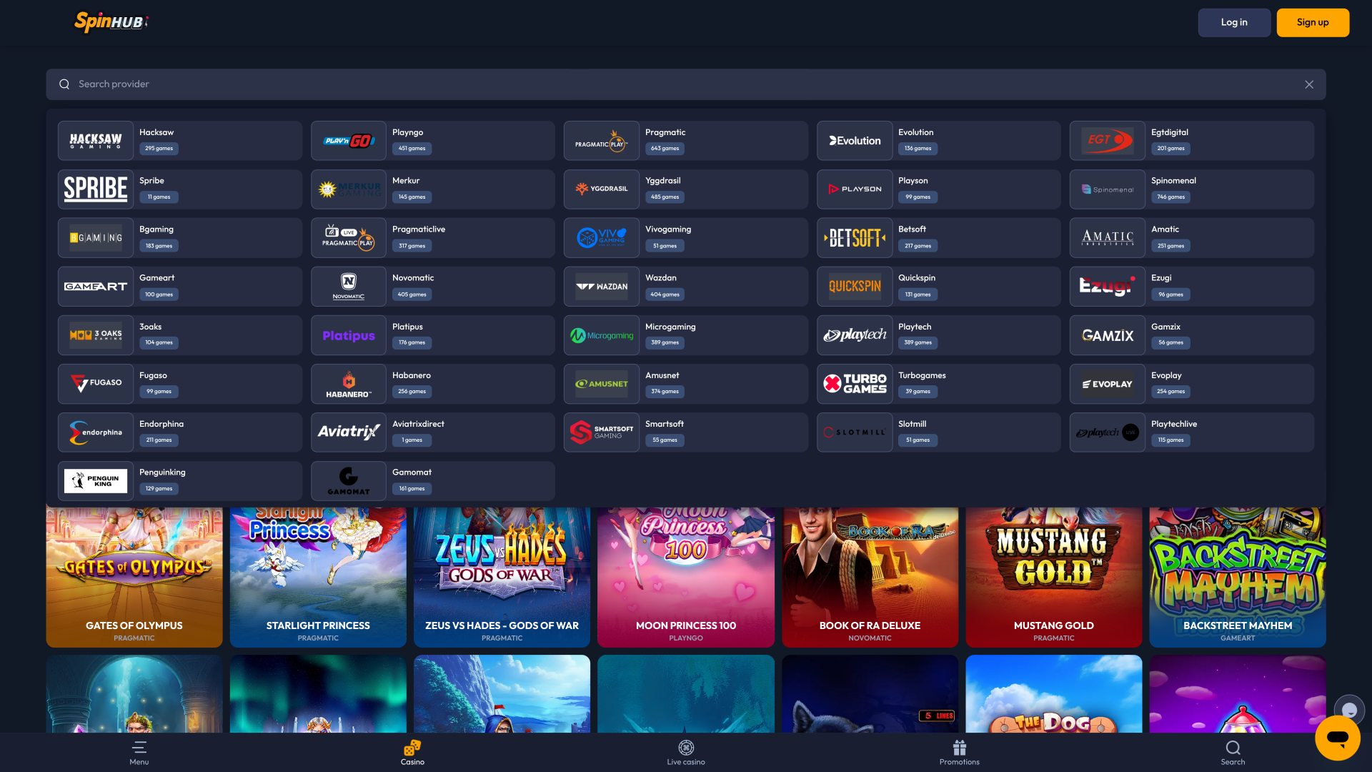 Spinhub Casino Game Developers