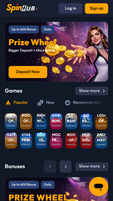 Spinhub Casino Homepage