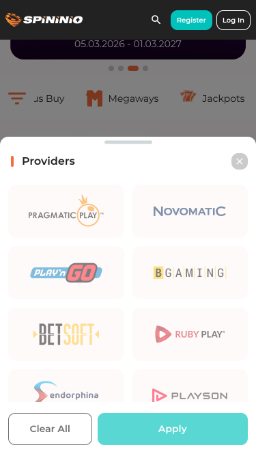 Spininio Casino Mobile Game Developers