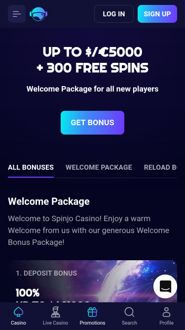 Spinjo Casino Mobile Promotions