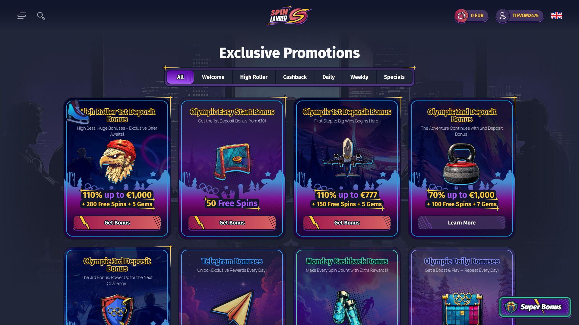 Promotions Spinlander Casino sur ordinateur