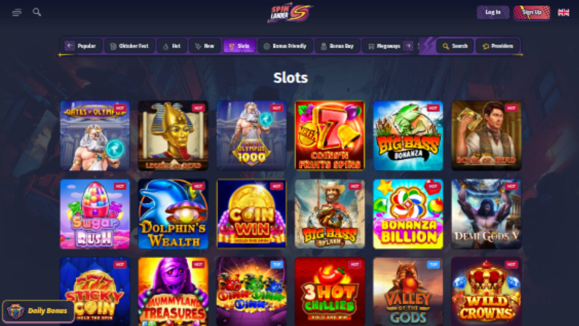 Spinlander Casino-Spiele Desktop