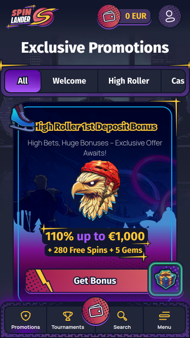 Promotions mobiles du casino Spinlander