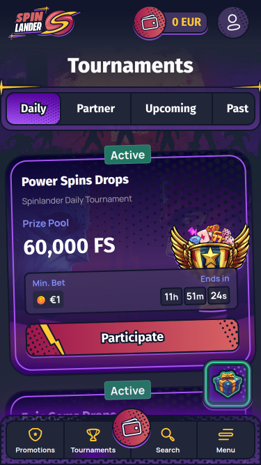 Tournois mobiles de Spinlander Casino