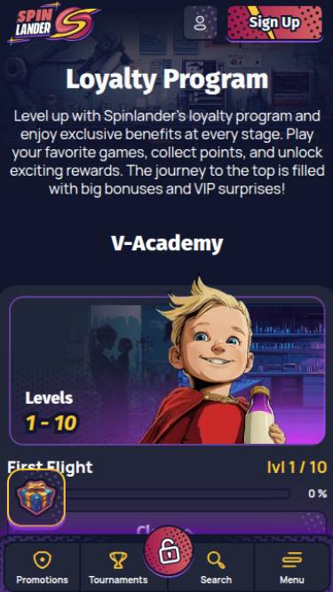 Spinlander Casino Live VIP Mobile