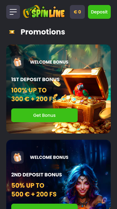 Spinline Casino Mobile Promotions