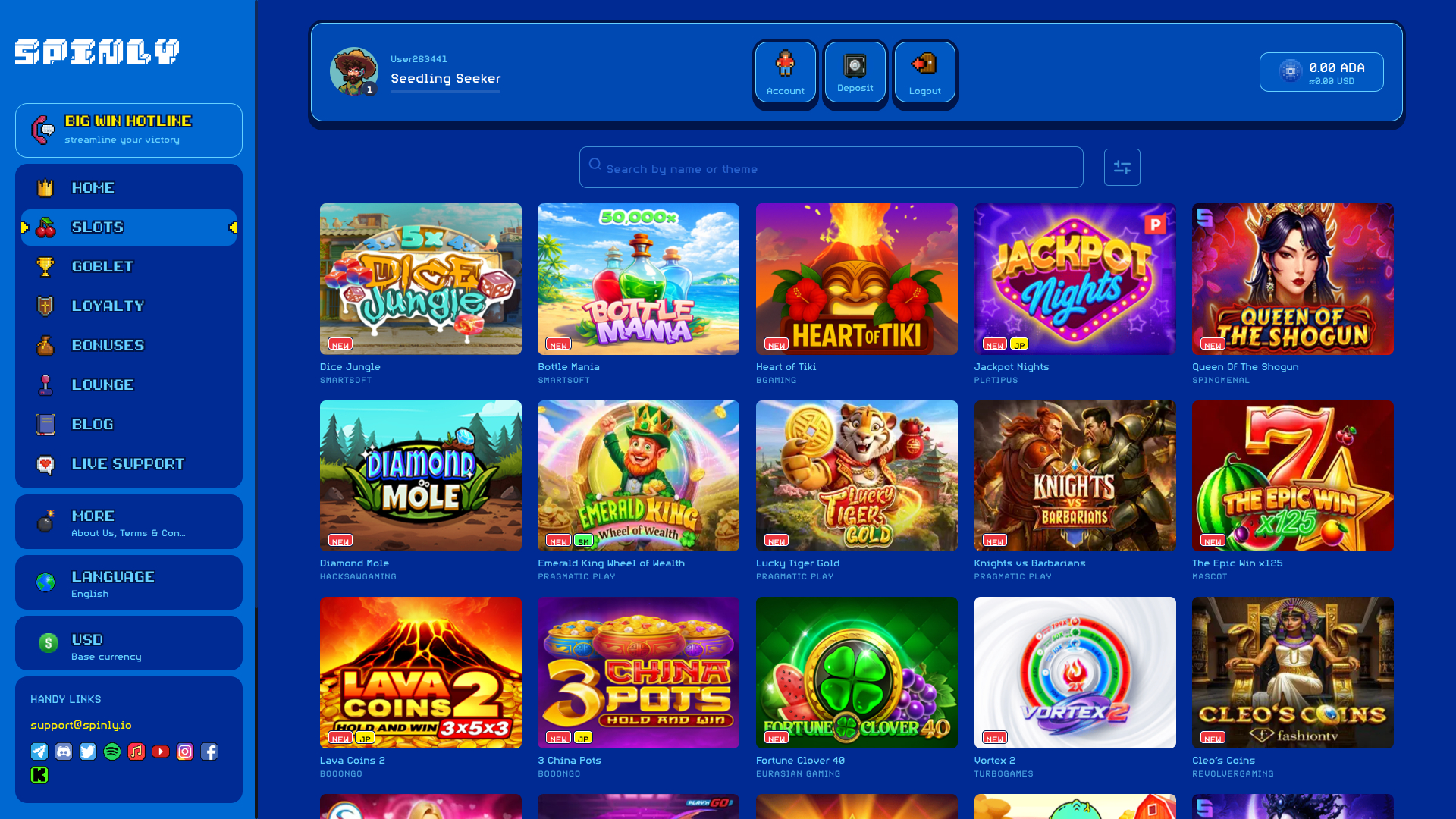 Spinly Casino Desktop Games