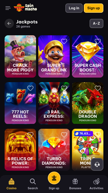 Spinmacho Casino Mobile Jackpot