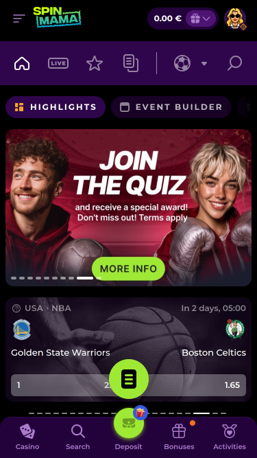 Sports mobiles de casino Spinmama