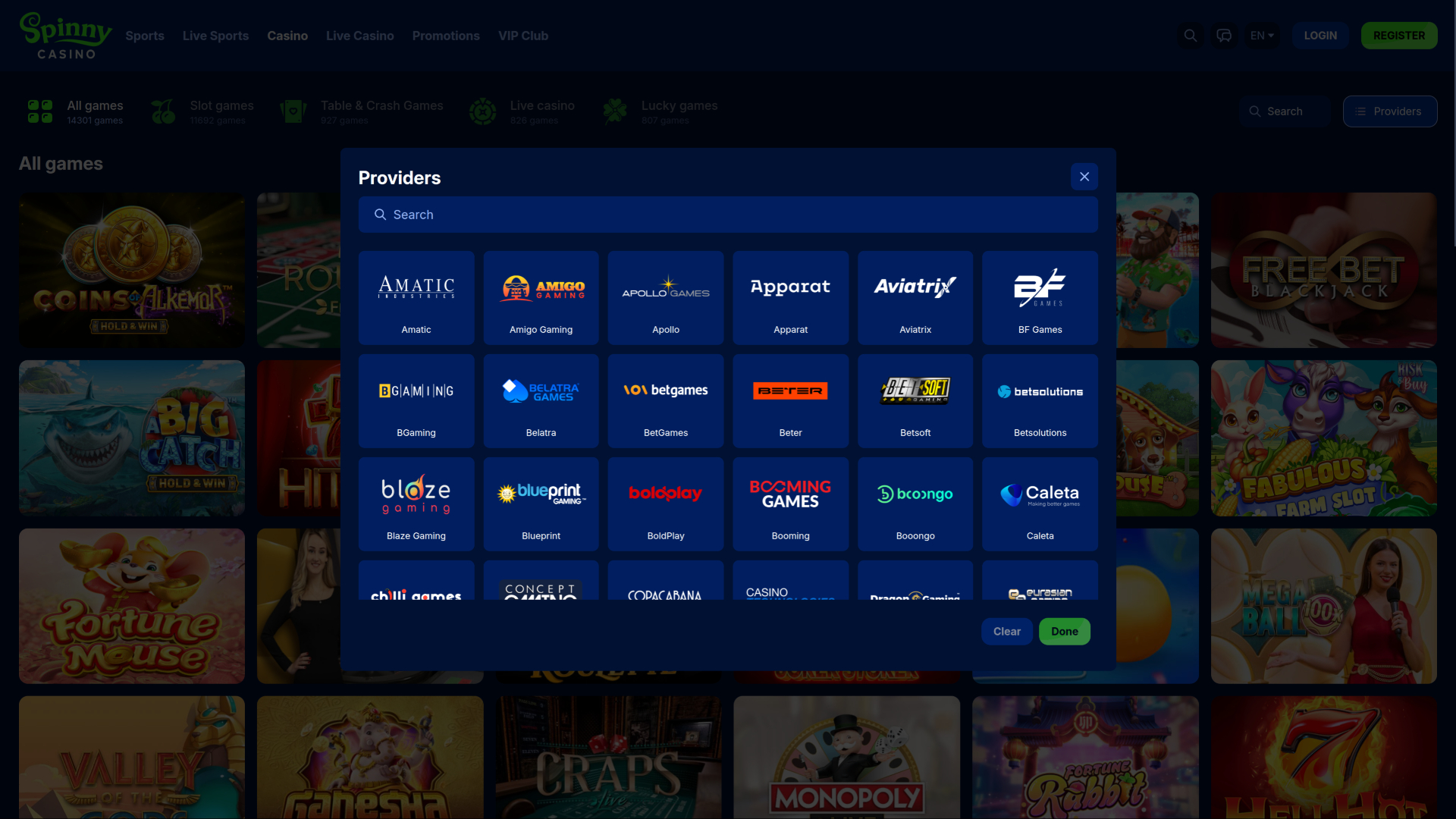 Spinny Casino Game Developers