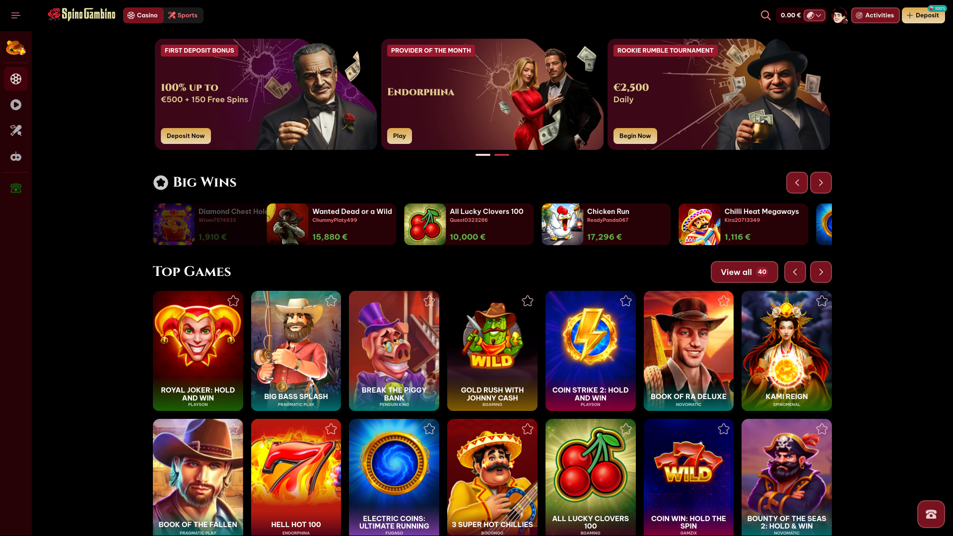 Página de inicio de Spinogambino Desktop