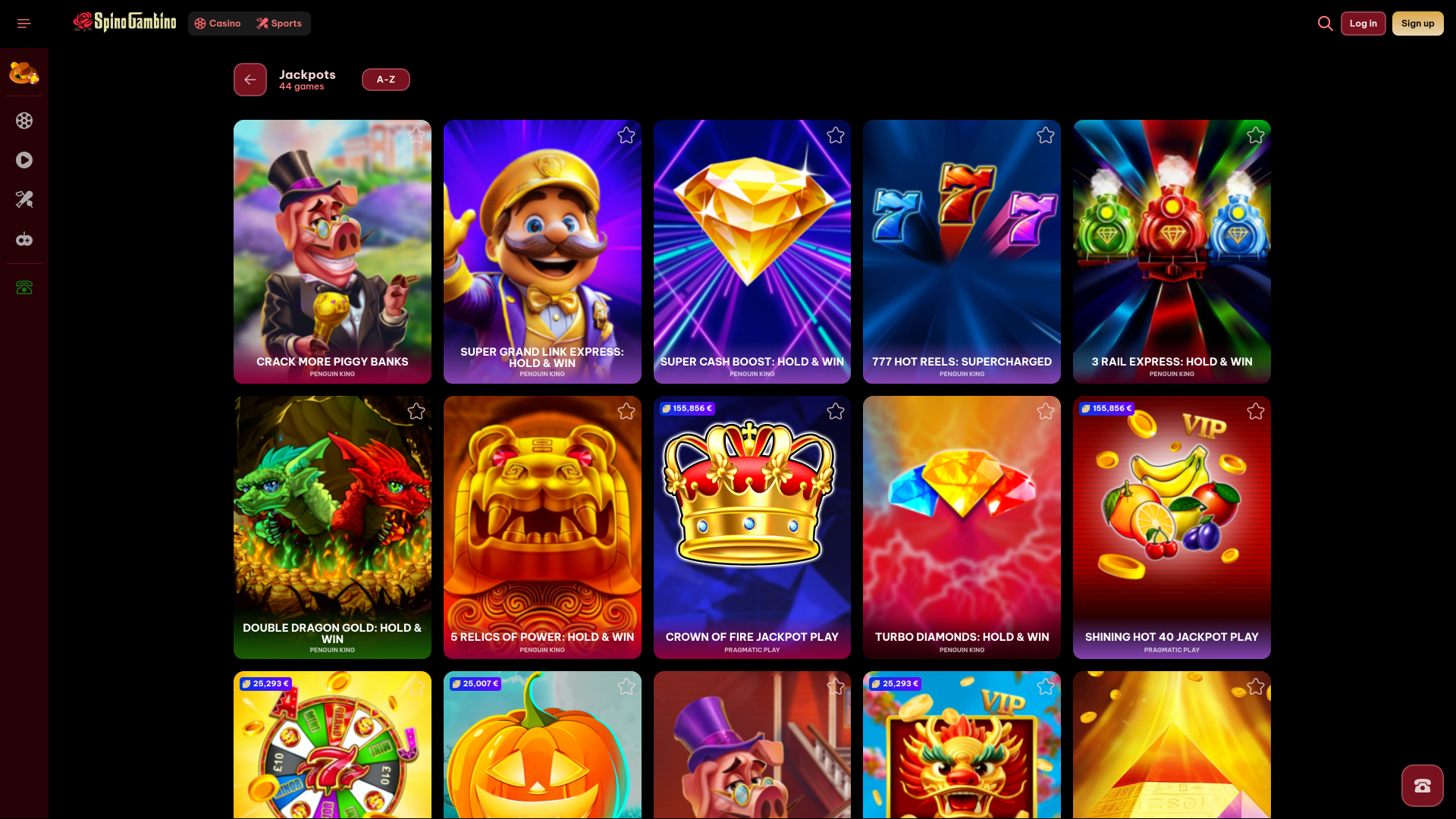 Jackpot de escritorio de Spinogambino