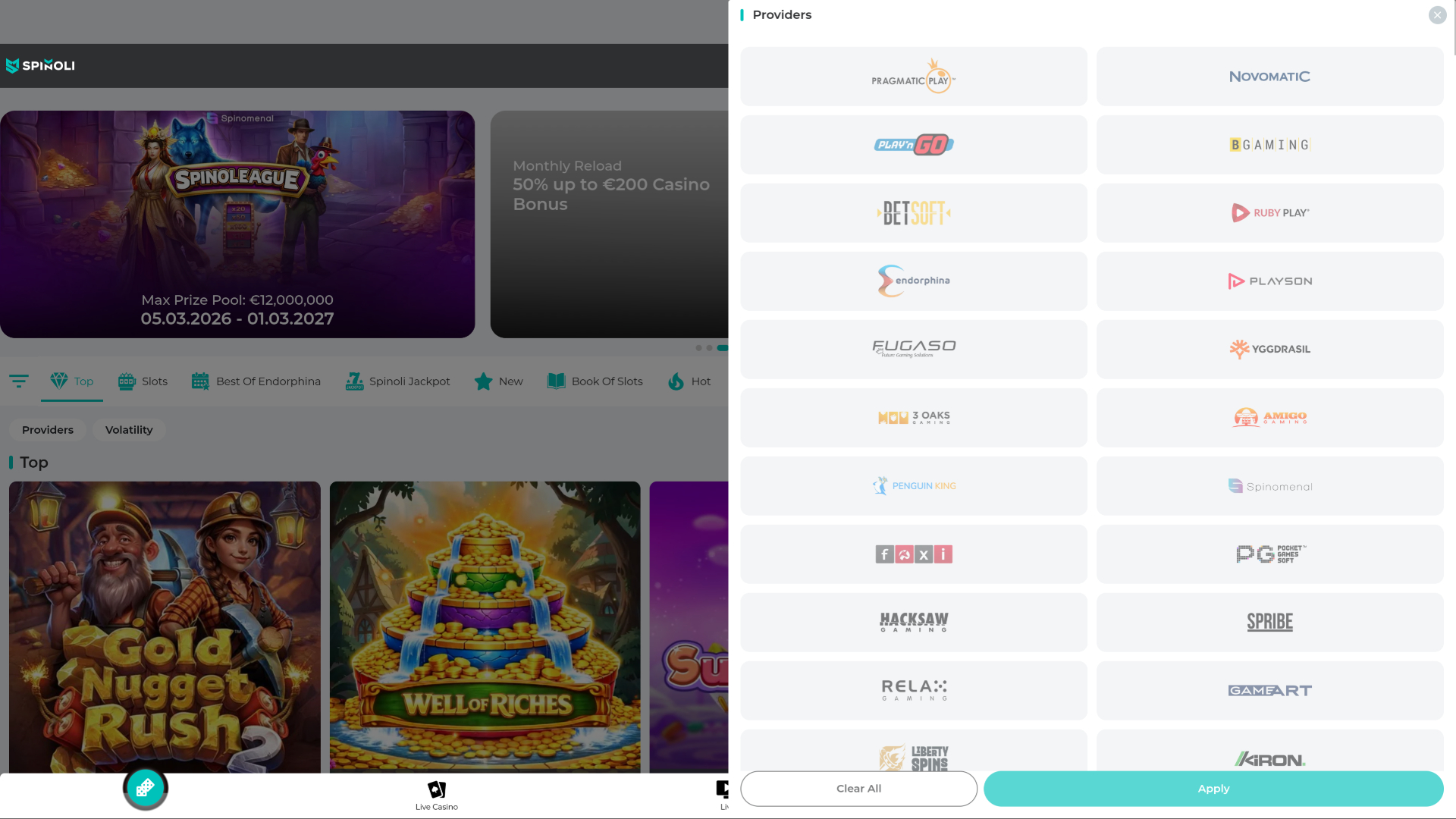 Sviluppatori di giochi per computer Spinoli Casino
