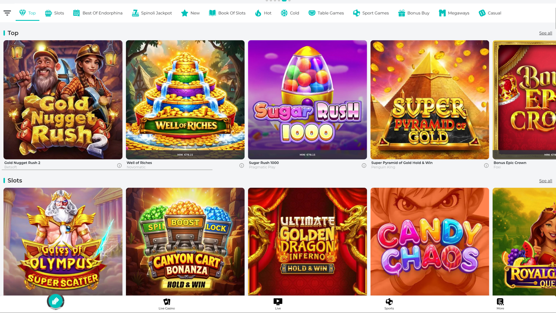 Spinoli Casino Desktop Games