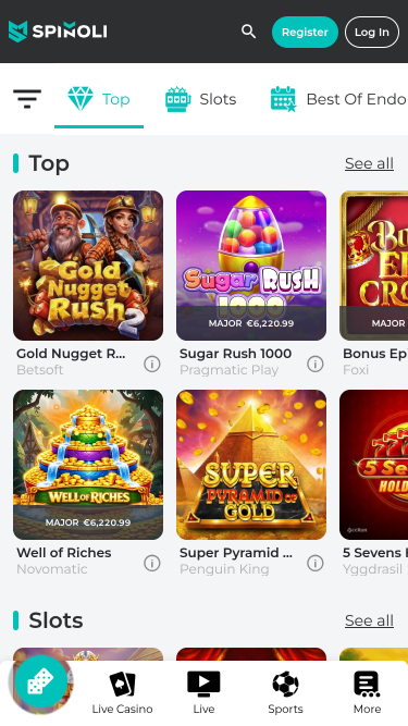 Spinoli Casino Mobile Games
