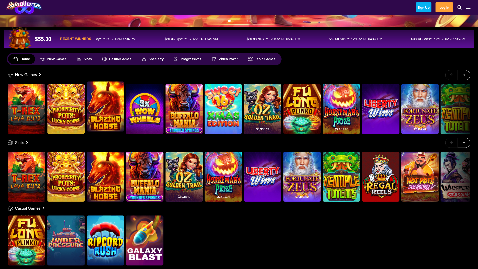 Spinoverse Casino Desktop Games