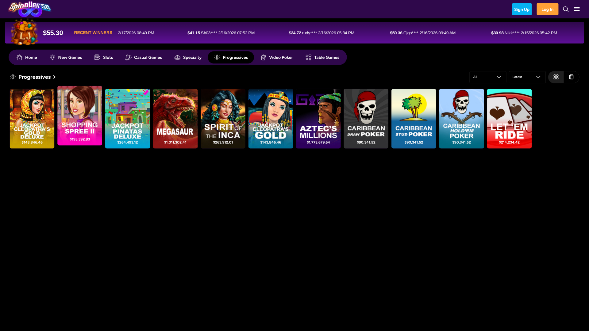 Spinoverse Casino Desktop Jackpot