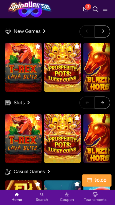 Spinoverse Casino Mobile Games